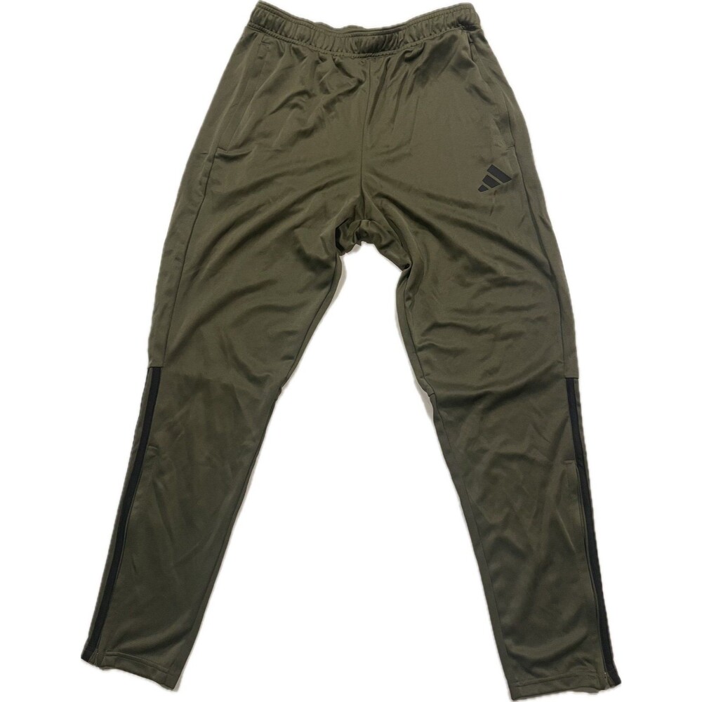 Adidas Army Green Olive Cargo Jogger Pants – Elastic Waist Sweatpants Medium